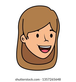 beautiful and young woman head character