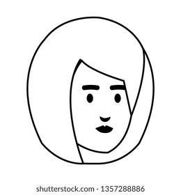beautiful and young woman head character