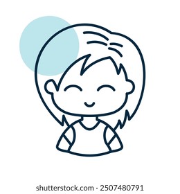 Beautiful young woman with short hair vector icon. Avatar character portrait signs. Graph symbol for your web site design, logo, app, UI