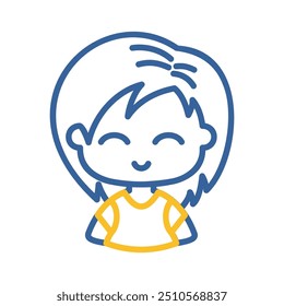 Beautiful young woman with short hair vector icon. Avatar character portrait signs. Graph symbol for your web site design, logo, app, UI