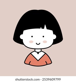 Beautiful young woman with short hair vector icon. Avatar character portrait signs. Graph symbol for your web site design, logo, app, UI