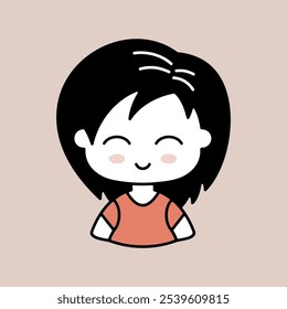 Beautiful young woman with short hair vector icon. Avatar character portrait signs. Graph symbol for your web site design, logo, app, UI