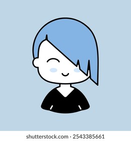 Beautiful young woman with short hair vector icon. Avatar character portrait signs. Graph symbol for your web site design, logo, app, UI