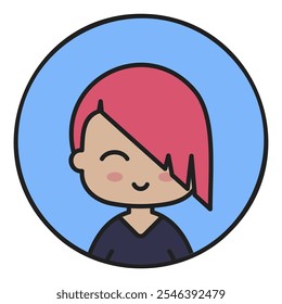 Beautiful young woman with short hair vector icon. Avatar character portrait signs. Graph symbol for your web site design, logo, app, UI