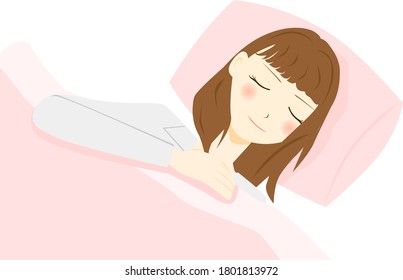 Beautiful young woman is sleeping.