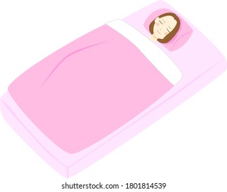Beautiful young woman is sleeping.