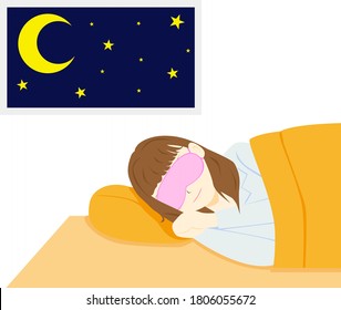 Beautiful young woman is sleeping.