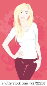 beautiful young woman in sport style clothes smiling vector eps 10