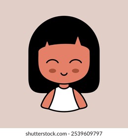 Beautiful young woman with square hairstyle vector icon. Avatar character portrait signs. Graph symbol for your web site design, logo, app, UI