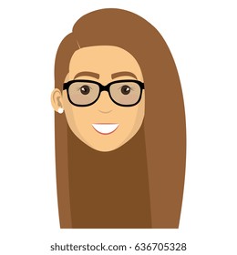beautiful and young woman student with glasses
