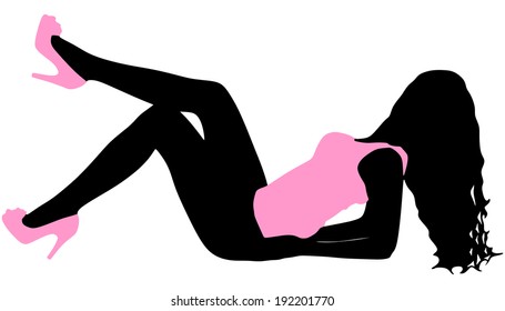 Beautiful young woman, vector 