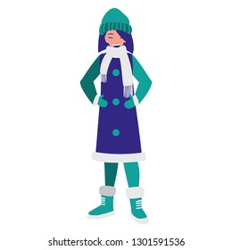 beautiful and young woman with winter clothes