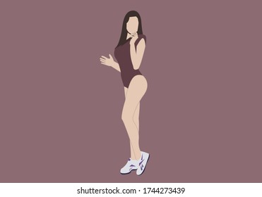 Beautiful young women in fashion clothing. Fashion women. Isolated fashion lady on flat background.