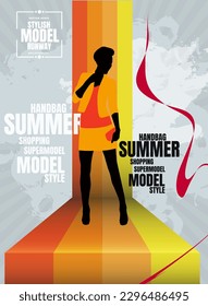 Beautiful young women in modern style. Fashion model. Vector illustration