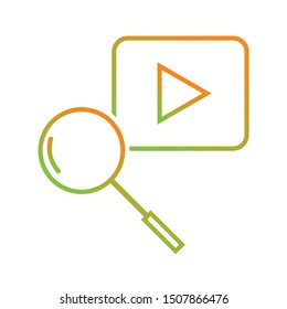 Beautiful Youtube Search vector line icon