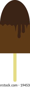 It is a beautiful yummy choco bar ice cream vector image with dark chocolate toppings.