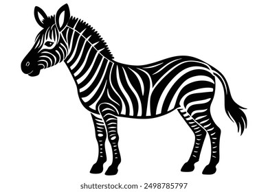 Eine schöne Zebra-Vektorgrafik auf weißem Hintergrund.