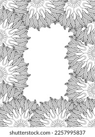 Beautiful Zentangle Doodle Floral Borders set for print on product or adult coloring book, coloring page. Vector illustration. Seamless background in vector with doodles, flowers, and paisley.