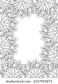 Beautiful Zentangle Doodle Floral Borders set for print on product or adult coloring book, coloring page. Vector illustration. Seamless background in vector with doodles, flowers, and paisley.