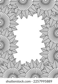 Beautiful Zentangle Doodle Floral Borders set for print on product or adult coloring book, coloring page. Vector illustration. Seamless background in vector with doodles, flowers, and paisley.
