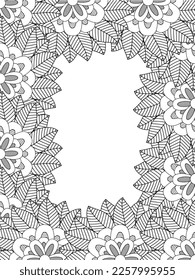 Beautiful Zentangle Doodle Floral Borders set for print on product or adult coloring book, coloring page. Vector illustration. Seamless background in vector with doodles, flowers, and paisley.