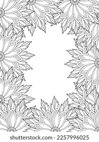 Beautiful Zentangle Doodle Floral Borders set for print on product or adult coloring book, coloring page. Vector illustration. Seamless background in vector with doodles, flowers, and paisley.