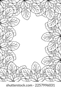 Beautiful Zentangle Doodle Floral Borders set for print on product or adult coloring book, coloring page. Vector illustration. Seamless background in vector with doodles, flowers, and paisley.