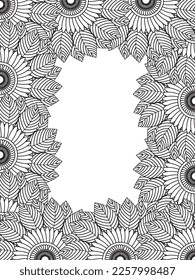 Beautiful Zentangle Doodle Floral Borders set for print on product or adult coloring book, coloring page. Vector illustration. Seamless background in vector with doodles, flowers, and paisley.