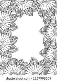 Beautiful Zentangle Doodle Floral Borders set for print on product or adult coloring book, coloring page. Vector illustration. Seamless background in vector with doodles, flowers, and paisley.