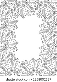 Beautiful Zentangle Doodle Floral Borders set for print on product or adult coloring book, coloring page. Vector illustration. Seamless background in vector with doodles, flowers, and paisley.