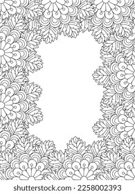 Beautiful Zentangle Doodle Floral Borders set for print on product or adult coloring book, coloring page. Vector illustration. Seamless background in vector with doodles, flowers, and paisley.