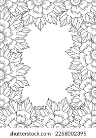 Beautiful Zentangle Doodle Floral Borders set for print on product or adult coloring book, coloring page. Vector illustration. Seamless background in vector with doodles, flowers, and paisley.