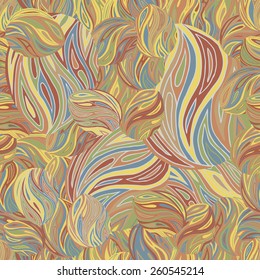 Beautiful zentangle seamless pattern in vector based on hand-drawn illustration. Colorful ethnic ornament. Pattern could be used as print for textile or wrapping paper.