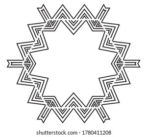 Beautiful zig zag pentagon pattern in black color on white background