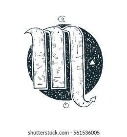 Beautiful zodiac sign in the night sky. Zodiac Scorpio in a circle. It can be used as an idea for a tattoo or for printing on T-shirts. Magic symbol. Constellation of Scorpion.