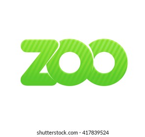 Beautiful Zoo Word on white background. Vector Illustration