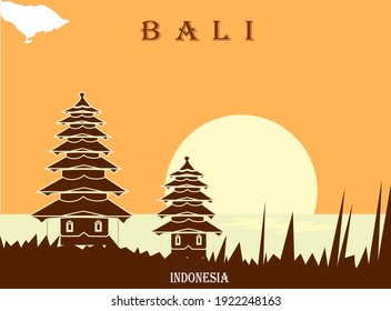 beautifull background illustration bali island indonesia