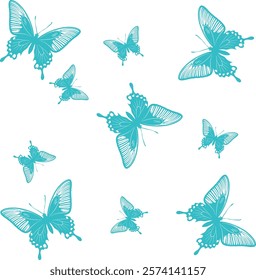 a beautifull blue butterfly pattern 