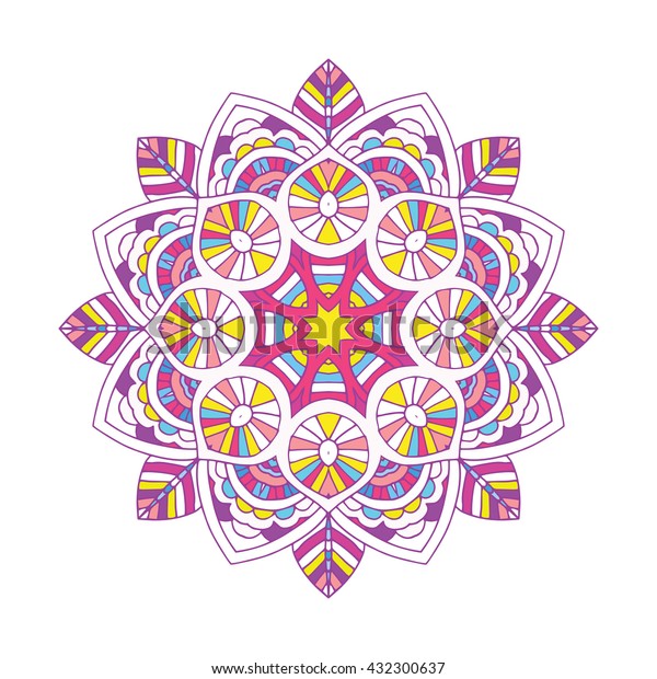 Download Beautifull Colored Floral Indian Mandala On Stock Vector ...