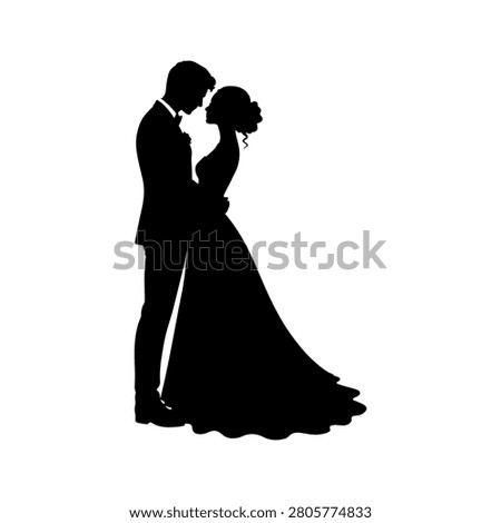 Beautifull couple silhouette icon vector illustration on white background.