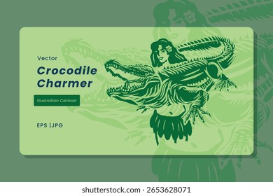 The Beautifull Crocodile charmer vector