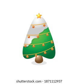 Beautifull Cute Christmas Tree Vector Illustration