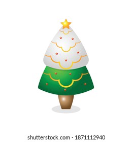 Schöne Cute Christmas Tree Vektorgrafik