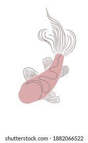 Beautifull elegant fish line element pink