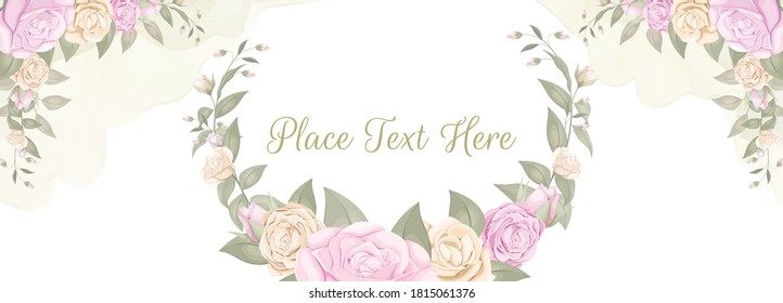 beautifull floral banner background for wedding and engagement