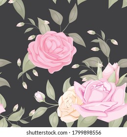 beautifull floral seamless pattern with roses and leaves