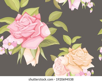 Beautifull Floral Seamless Pattern Template Design For Textile, Fashion or Wallpaper