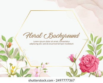 Beautifull Floral Wedding Background Template