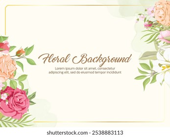 Beautifull Floral Wedding Background Template Design