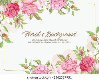 Beautifull Floral Wedding Background Template Design